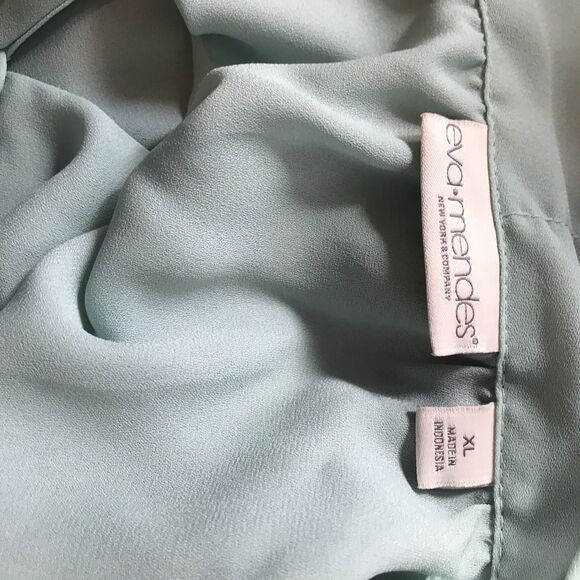 Eva Mendes Women’s Blouse Mint Green Color Size XL - Picture 3 of 11